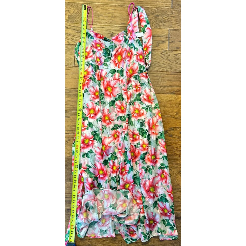 .NWT ALICE + OLIVIA Samantha Floral Silk Blend Midi Dress SZ 14 - Picture 16 of 16